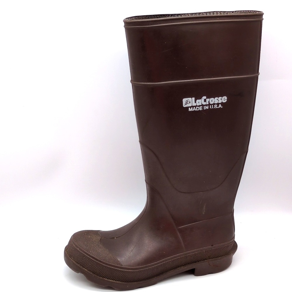LaCrosse Shoes Womens Brown 5 Waterproof Rubber Rain Boots Knee High Pull On USA